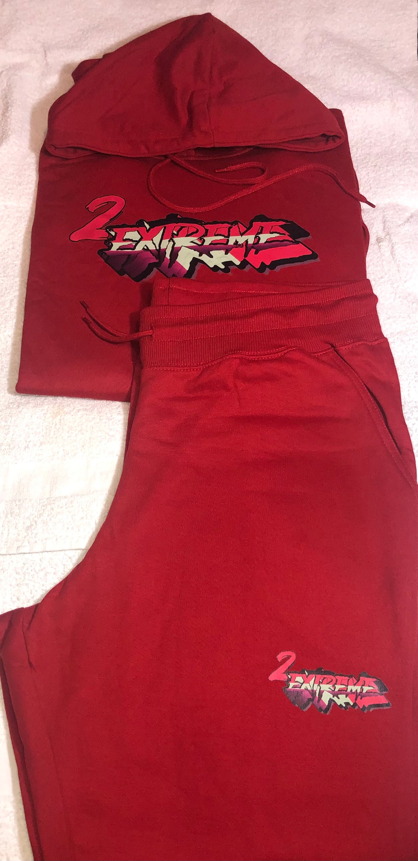 2EXTREME-Red Sweat Suit