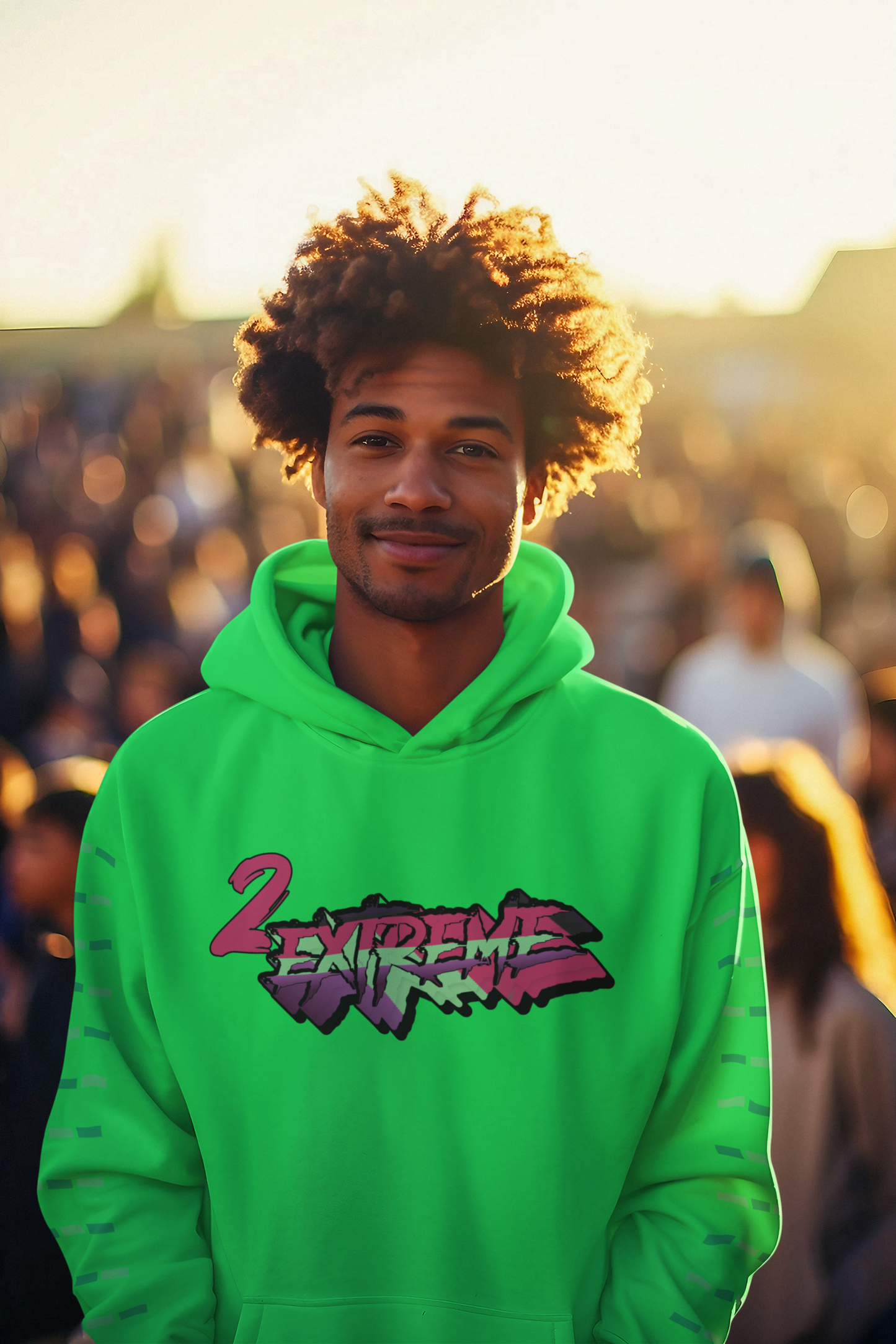 2EXTREME -green hoodie