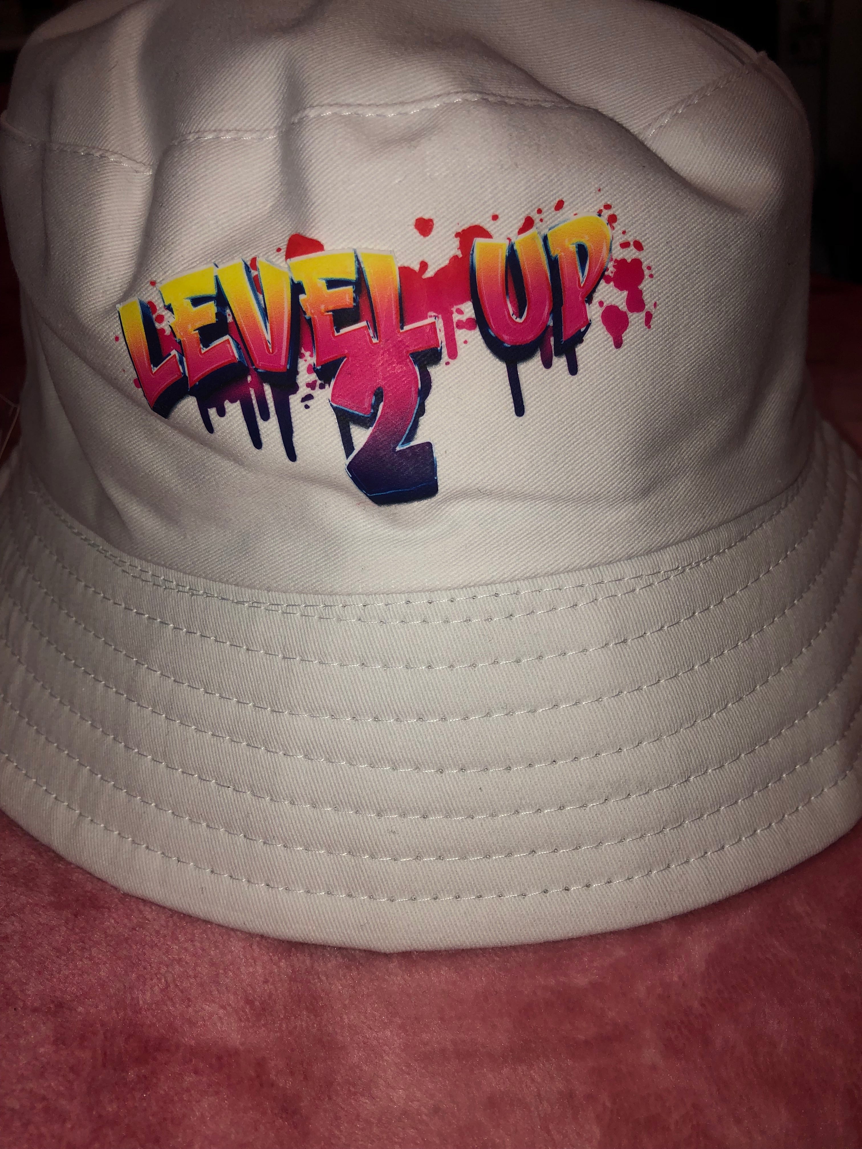 Level up2-white Bucket Hat