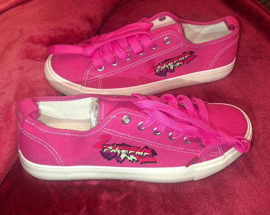 2Extreme-Pink Canvas Sneakers