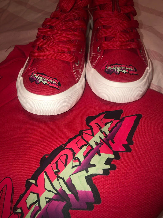 2EXTREME -Red Tee- Shirt & Canvas Sneakers