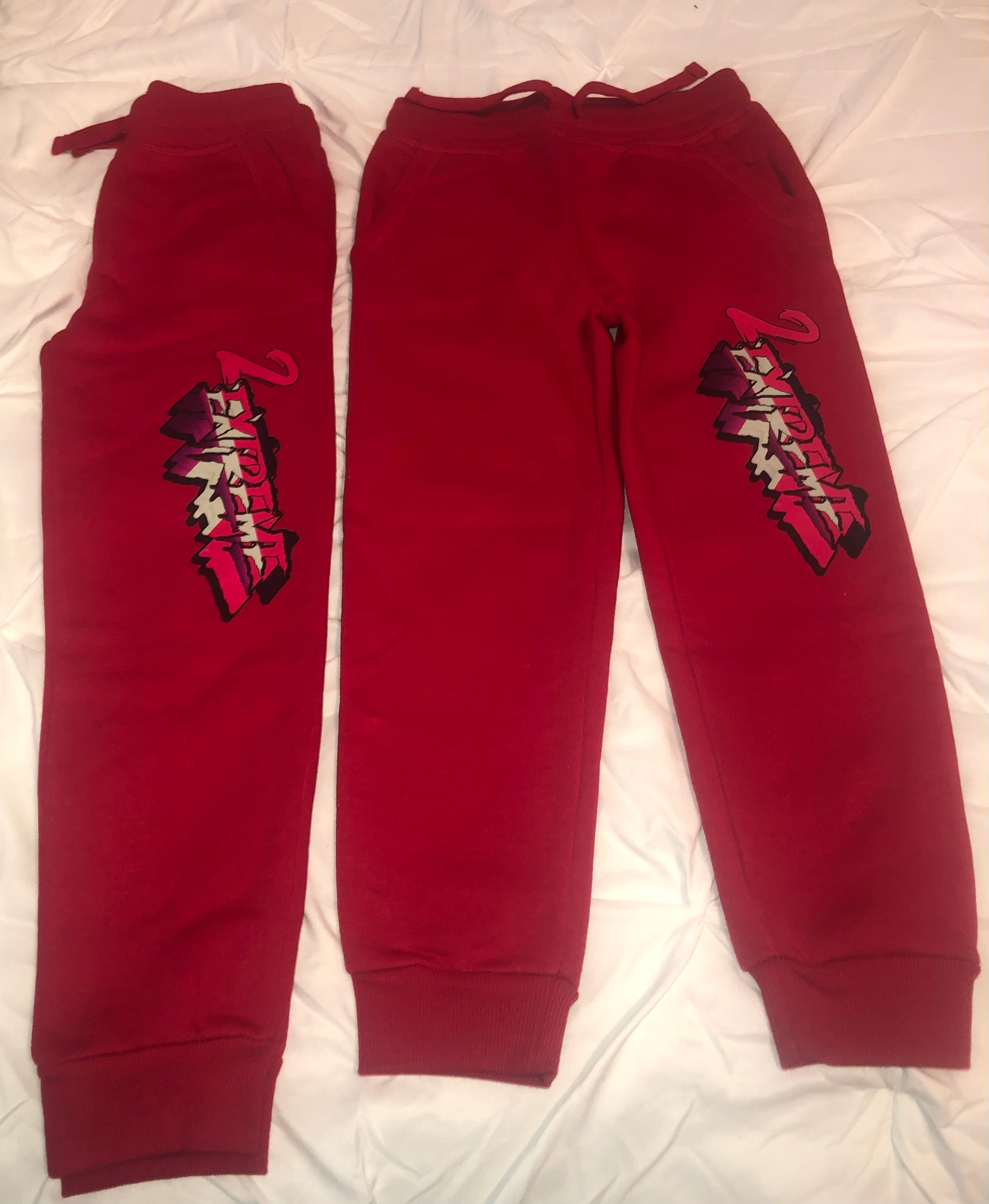 2EXTREME-Red Joggers for kids